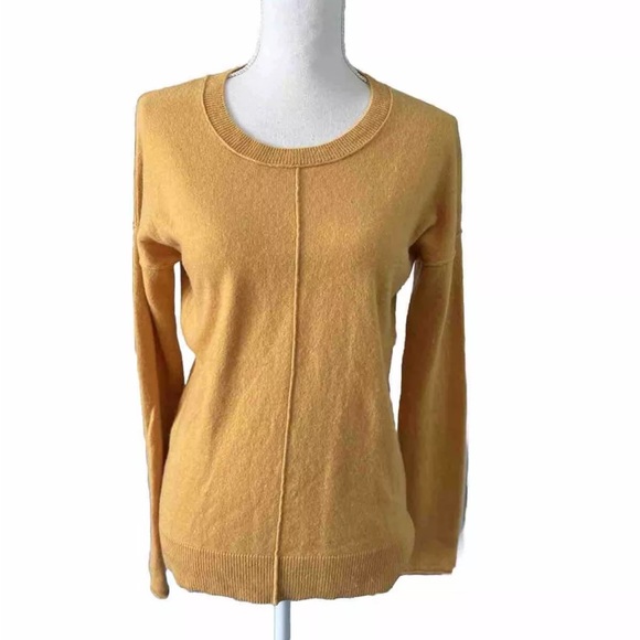 Tahari Sweaters - Tahari Pure Luxe Cashmere Women's Yellow Sweater Pullover Crew Neck Size S